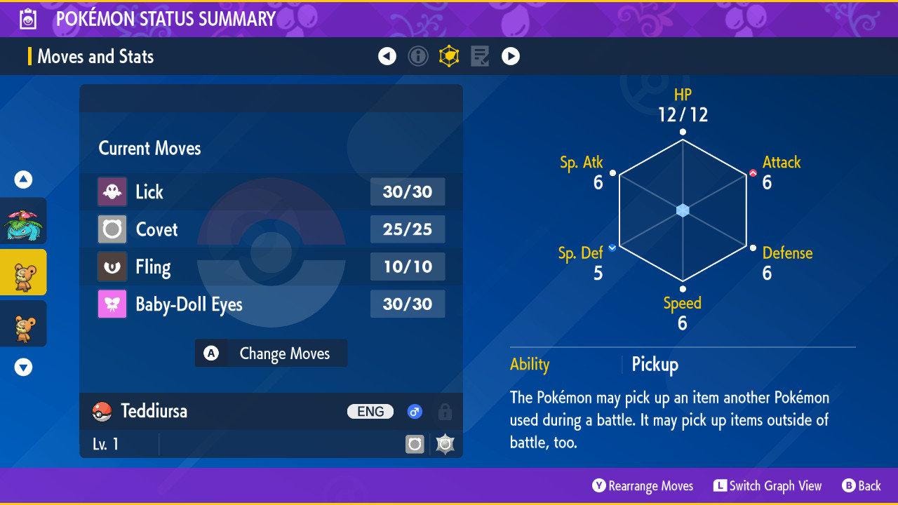 Shiny TEDDIURSA Pokémon Scarlet Violet 6IV Competitive Battle Ready Pokémon card photo 2