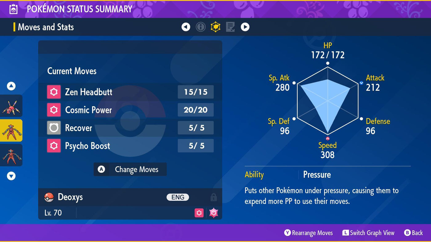 Event DEOXYS SPACE C Lv.70 Original Pokémon Scarlet Violet + HOME Compatible Timid Nature Bonus Gift Included Pokémon card photo 2