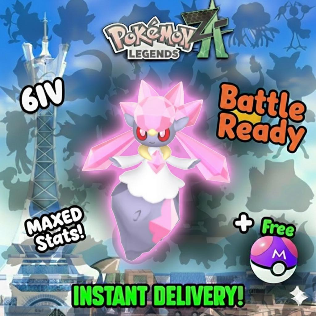 Pokemon Za Non Shiny 6IV Event DIANCIE Competitive Battle Ready – Exclusive Event Pokémon Pokémon card photo