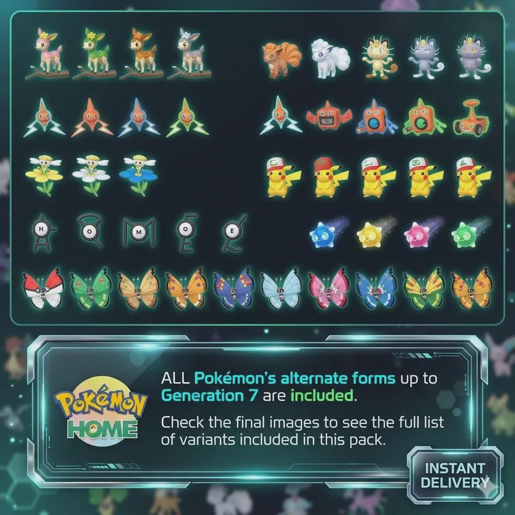 Pokemon HOME Complete Living Dex Gen 1-7 Shiny Legendary Mythical Collection Pokémon card photo 3