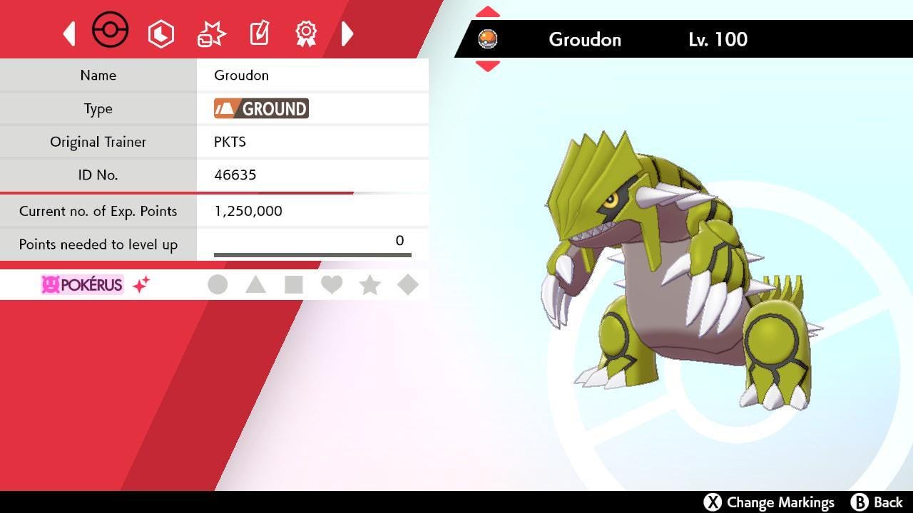 Shiny GROUDON Pokemon Sword Shield 6IV Competitive Battle Ready – Sword & Shield Pokémon card photo
