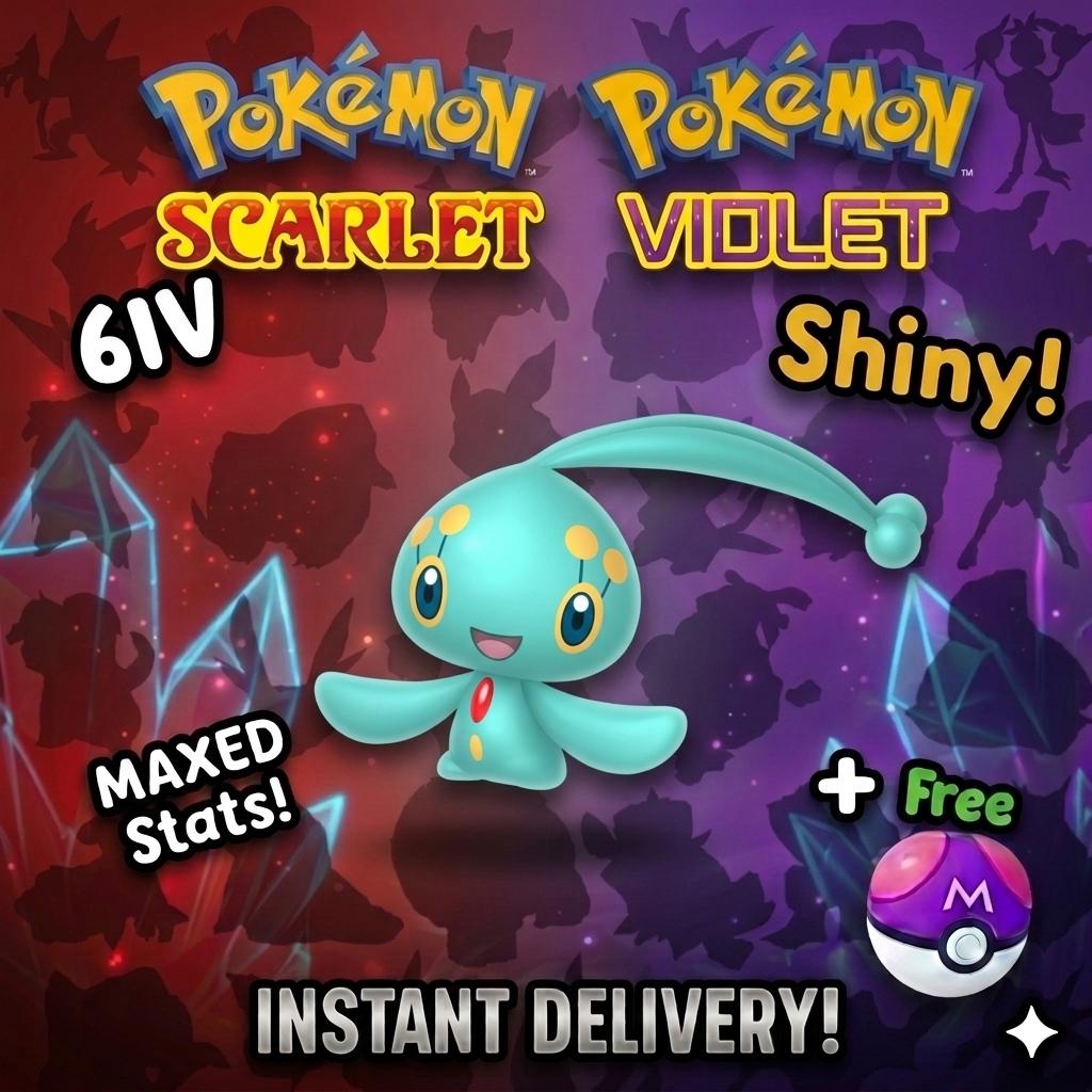 Shiny MANAPHY Pokémon Scarlet Violet Mythical Competitive Battle Ready Pokémon card photo