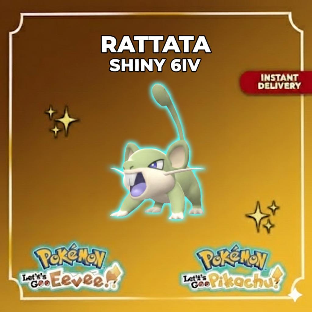 Foto de la carta Pokémon RATTATA Variocolor 6IV Listo para la Batalla Competitiva