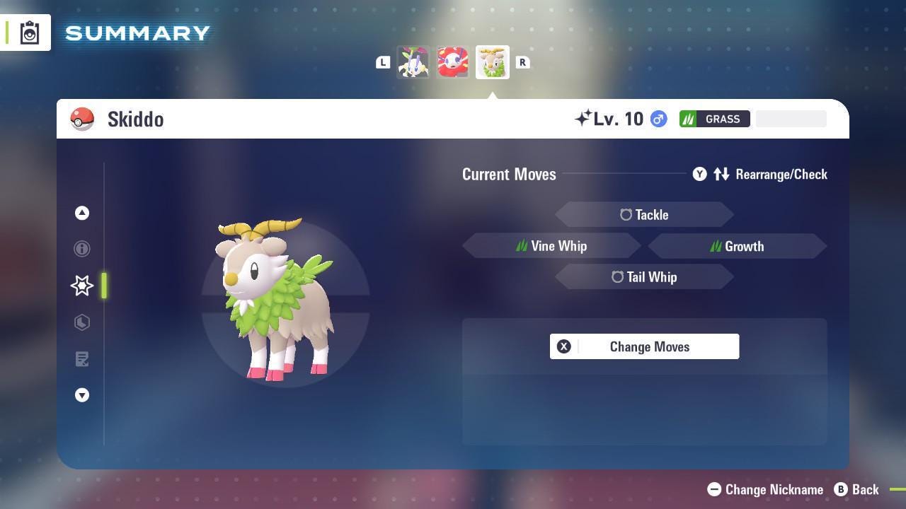 Foto de la carta Pokémon Shiny SKIDDO Pokémon Legends ZA 6IV Listo para el Combate Competitivo 3