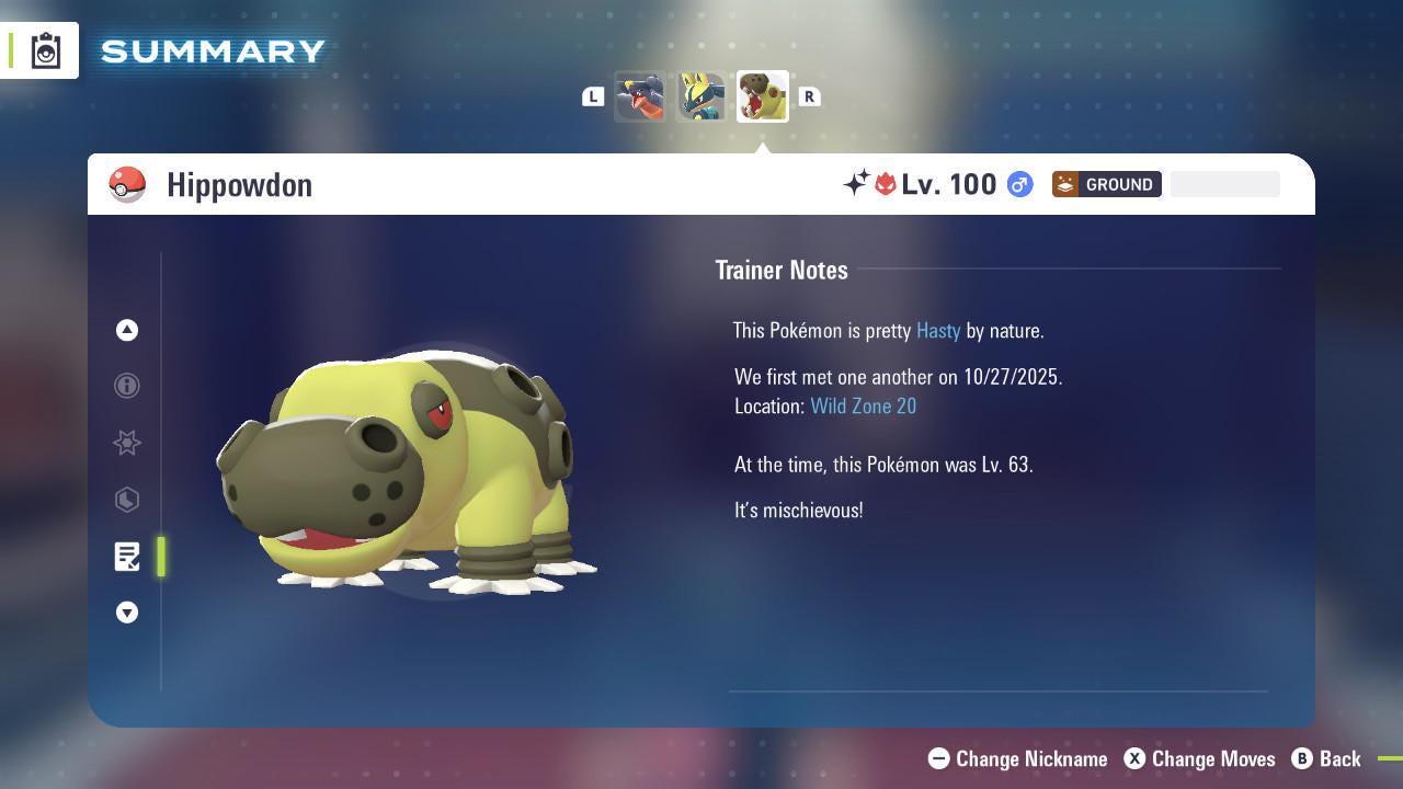 Shiny Alpha Hippowdon Pokémon Legends ZA 6IV Competitive Battle Ready Pokémon card photo 4