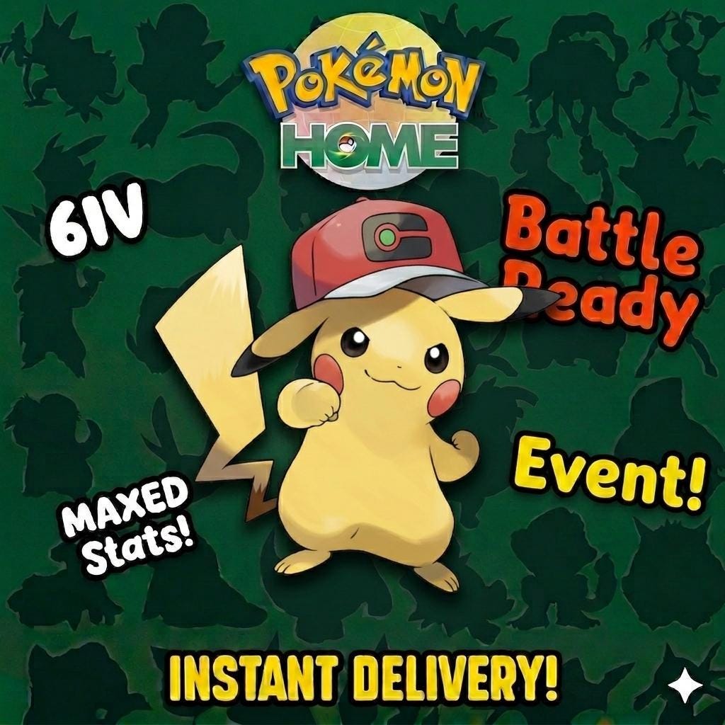 Pokemon Home ASH PIKACHU EVENT World Cap 6IV Pokemon Scarlet Violet Pokemon Sword Shield, Pokemon Lets Go, Pokemon Legends Arceus – Legends Arceus Pokémon card photo