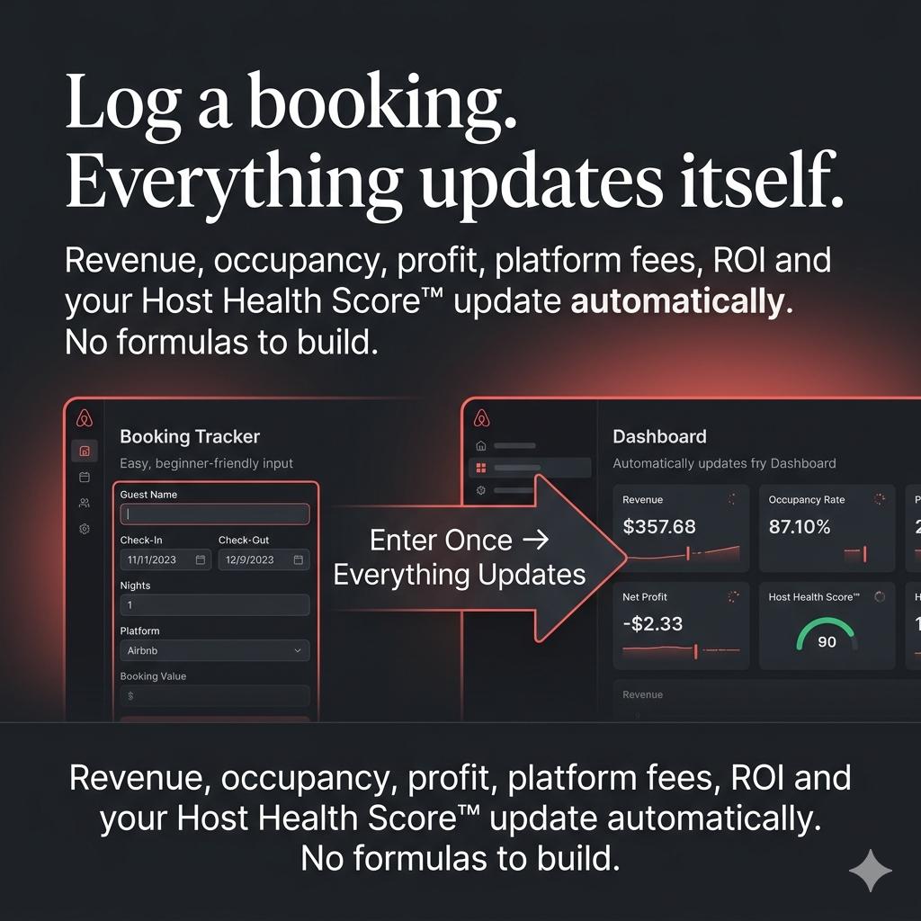 Airbnb Spreadsheet Short Term Rental Tracker Income Expense Profit Dashboard for Airbnb Hosts VRBO Hosts Google Sheets Excel Pokémon card photo 3
