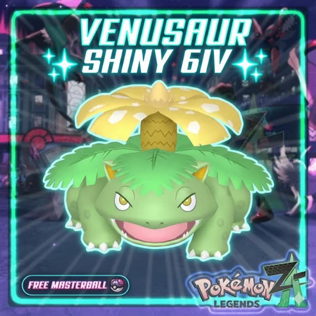 Shiny VENUSAUR Pokémon Legends ZA 6IV Competitive Battle Ready Pokémon card photo