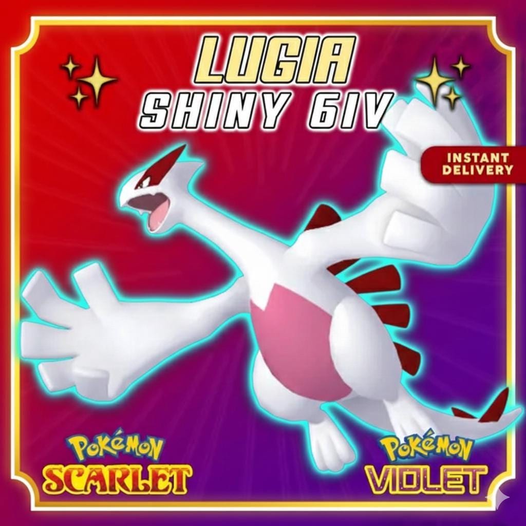 Shiny LUGIA Pokémon Scarlet and Violet 6IV Competitive Battle Ready – Scarlet & Violet Pokémon card photo