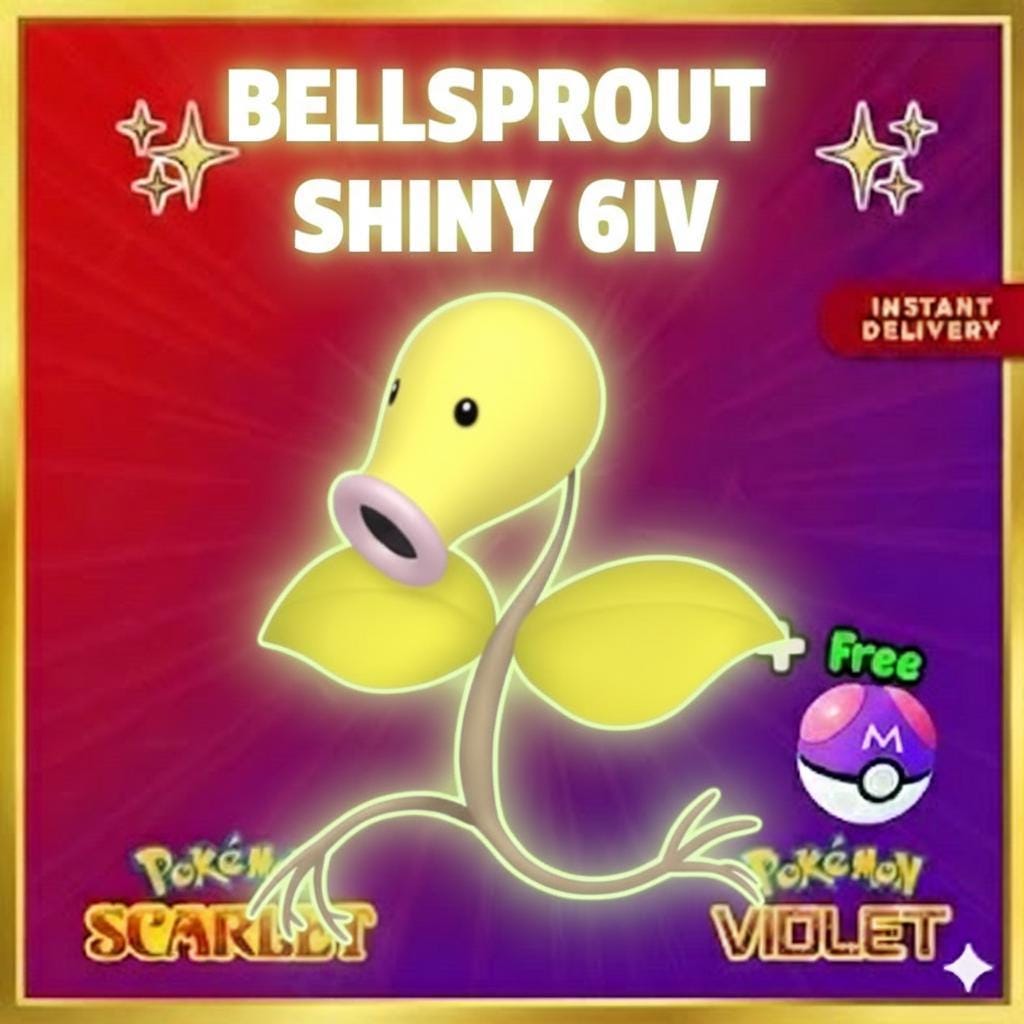 Foto de la carta Pokémon BELLSPROUT variocolor Pokémon Escarlata y Púrpura 6IV Listo para el combate competitivo
