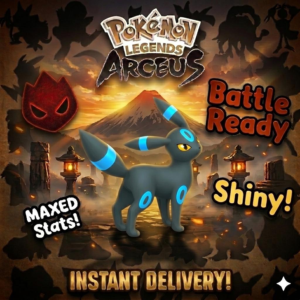 Shiny Alpha Umbreon Pokemon Legends Arceus 6IV Competitive Battle Ready – Legends Arceus Pokémon card photo