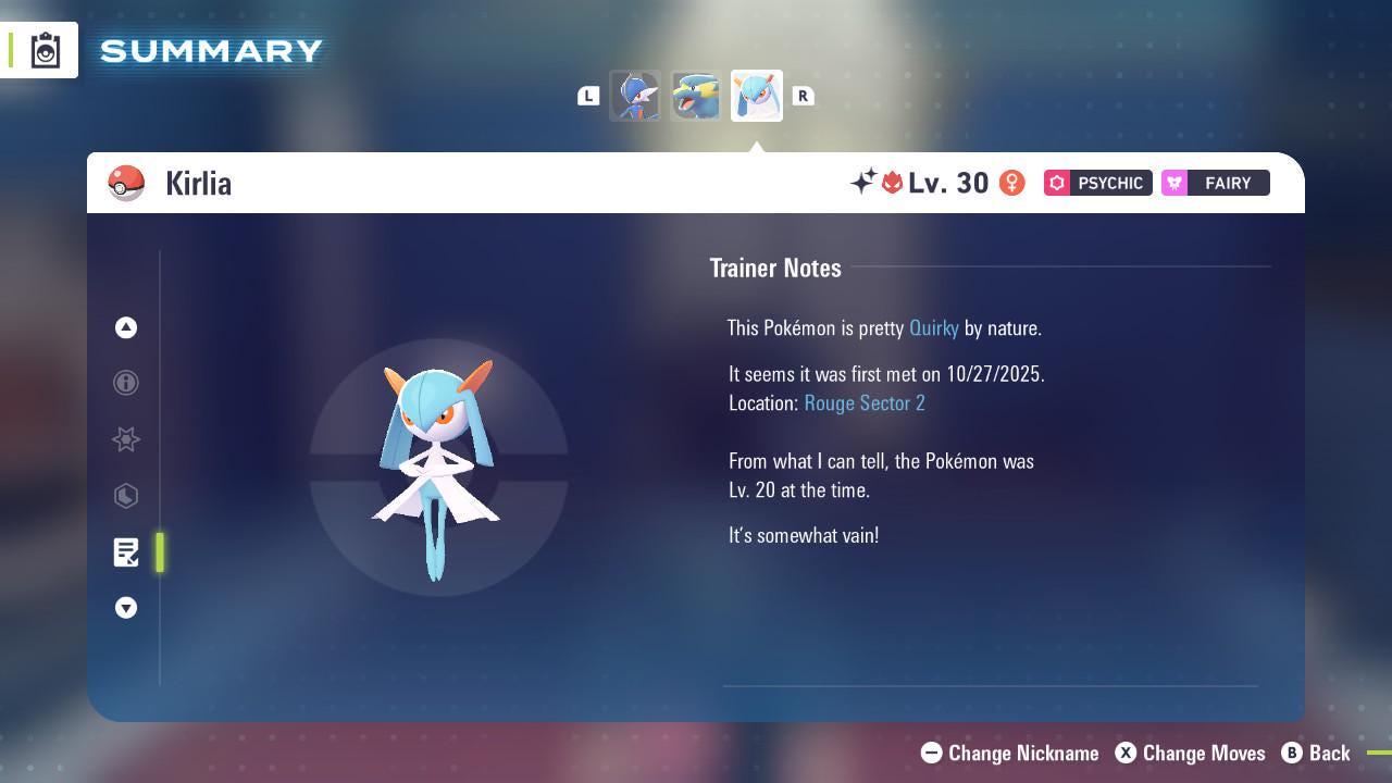 Shiny Alpha Kirlia Pokémon Legends ZA 6IV Competitive Battle Ready Pokémon card photo 4