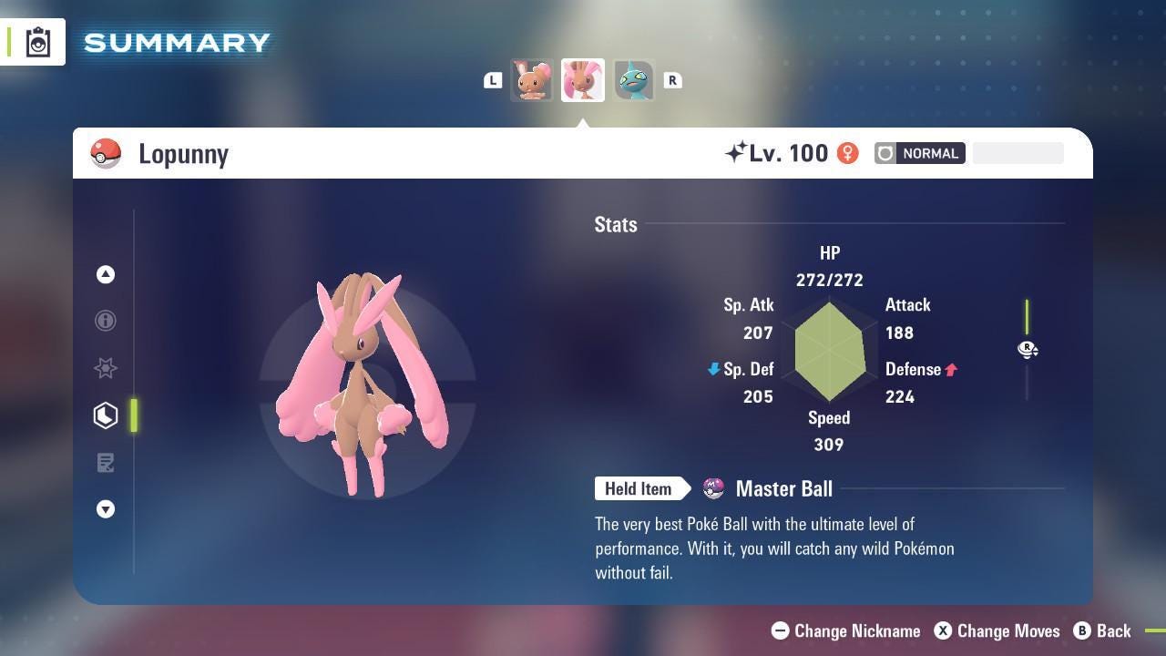 Shiny LOPUNNY Pokémon Legends ZA 6IV Competitive Battle Ready Pokémon card photo 2