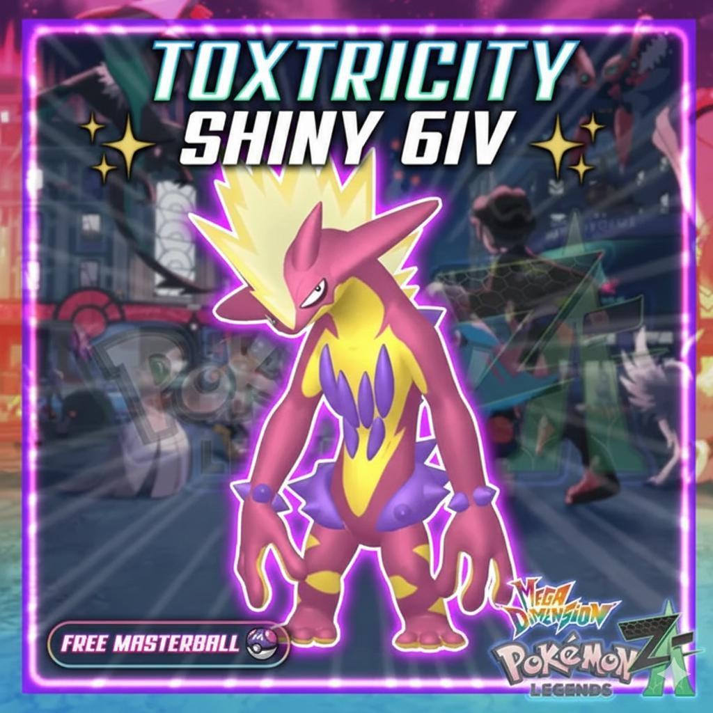 Shiny Amped Form Toxtricity Pokémon Legends ZA 6IV Competitive Battle Ready – Pokémon Legends Z-A Pokémon card photo