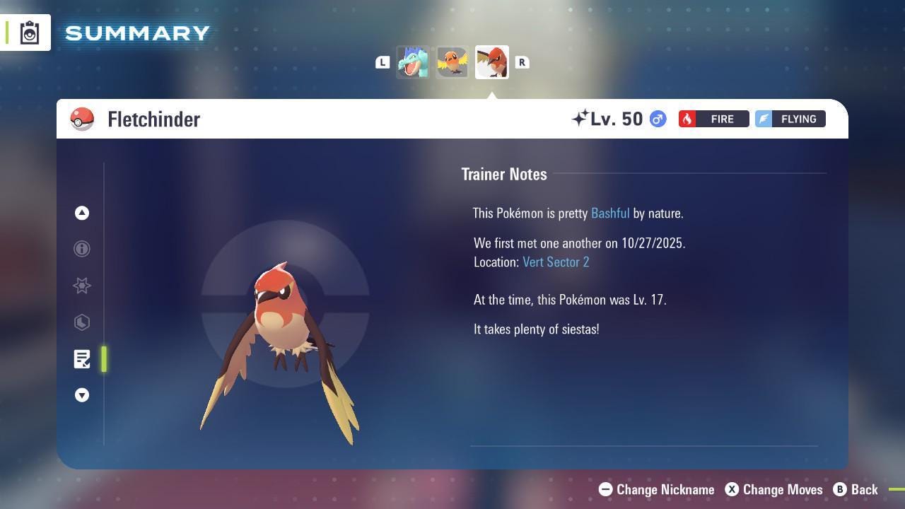 Shiny FLETCHINDER Pokémon Legends ZA 6IV Competitive Battle Ready Pokémon card photo 4