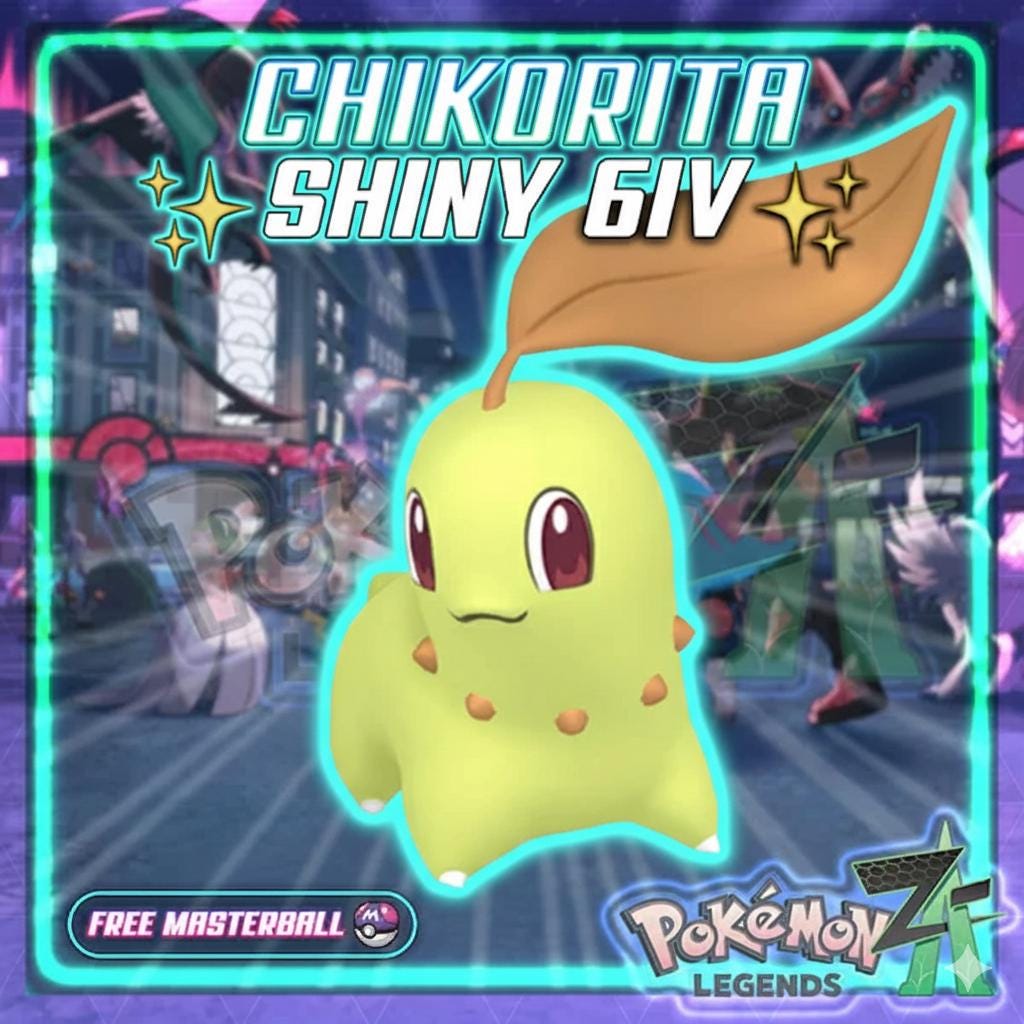 Shiny CHIKORITA Pokémon Legends ZA 6IV Competitive Battle Ready – Pokémon Legends Z-A Pokémon card photo