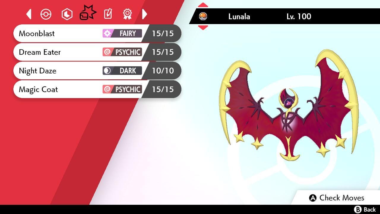 Shiny LUNALA Pokemon Sword Shield 6IV Competitive Battle Ready Pokémon card photo 3