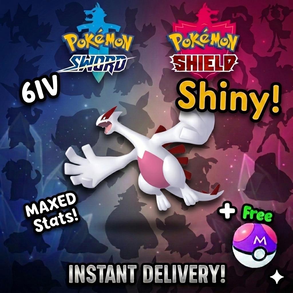 Shiny LUGIA Pokemon Sword Shield 6IV Competitive Battle Ready – Sword & Shield Pokémon card photo