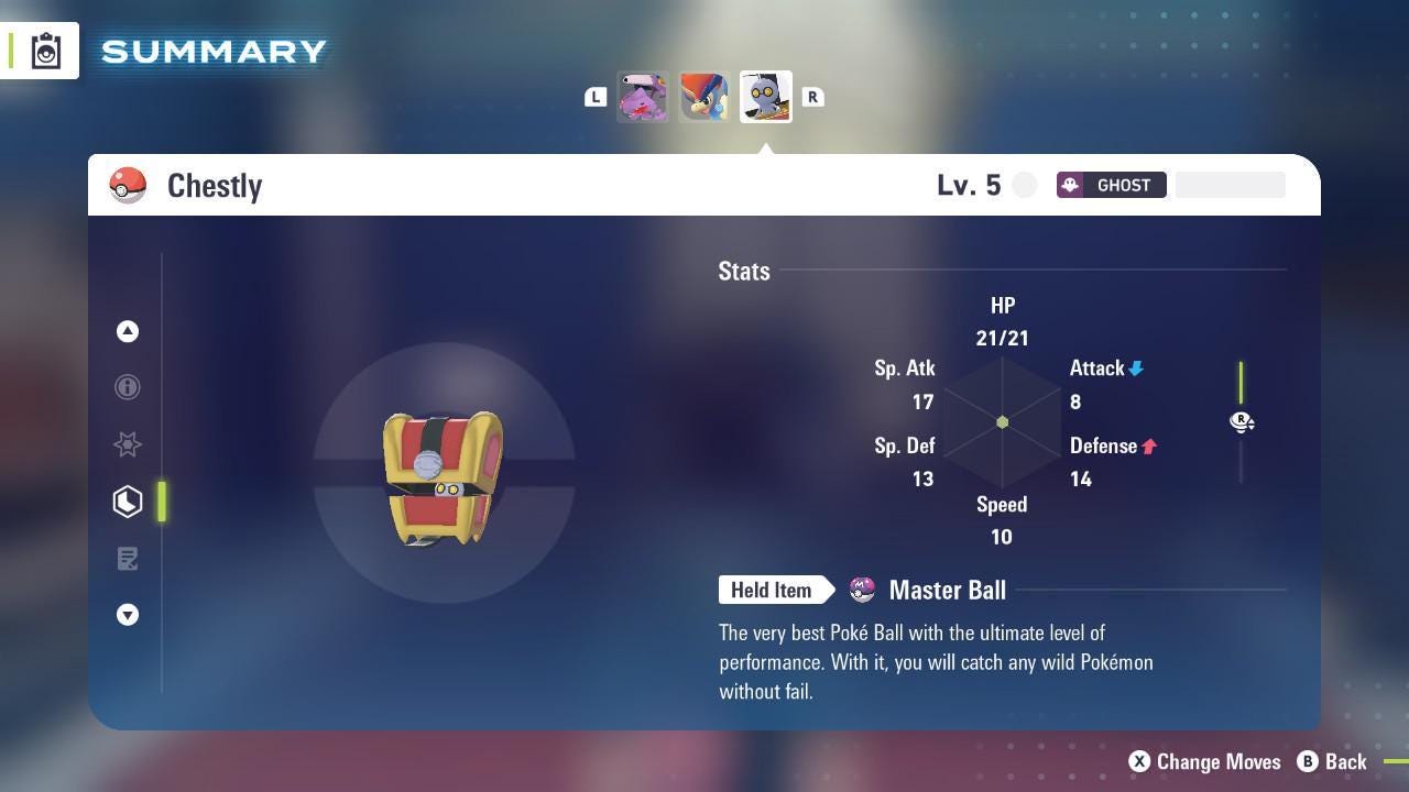 Non Shiny 6IV Chestly Pokemon Legends Za Mega Dimension DLC 6IV Competitive Battle Ready Pokémon card photo