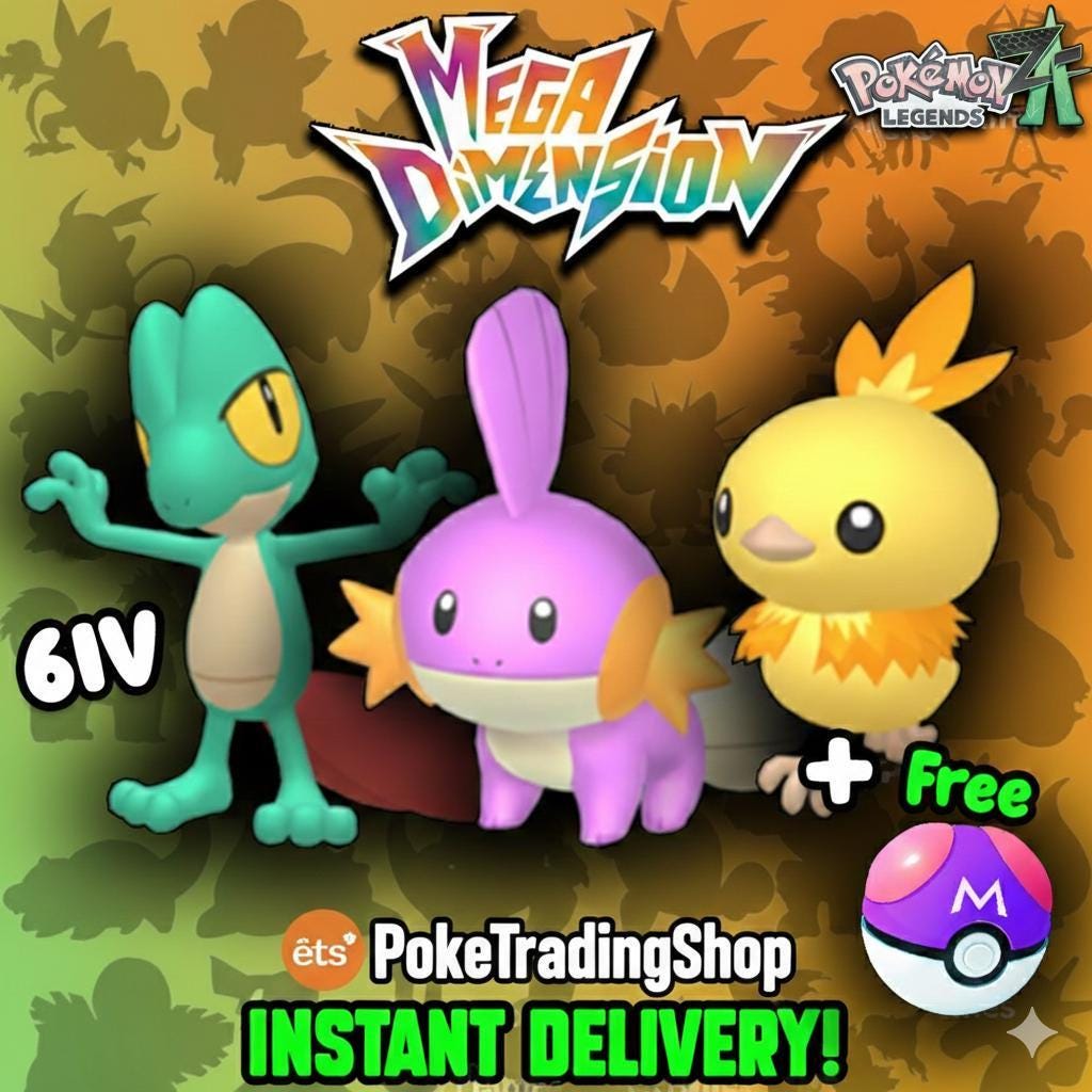 Pokemon ZA Hoenn Starters Bundle 6IV Treecko Mudkip Torchic Custom Battle Ready Trade Service Unique Gamer Gift Pokémon card photo