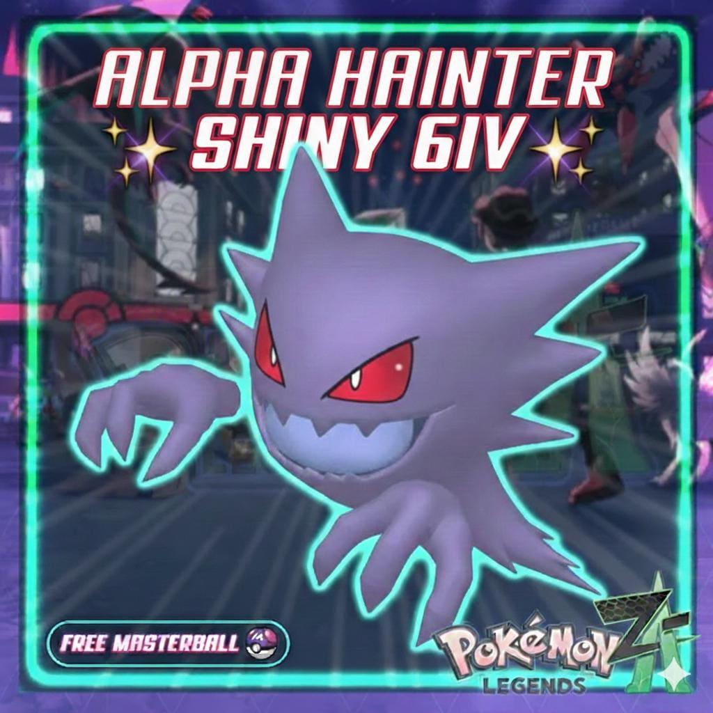 Shiny Alpha Haunter Pokémon Legends ZA 6IV Competitive Battle Ready – Pokémon Legends Z-A Pokémon card photo