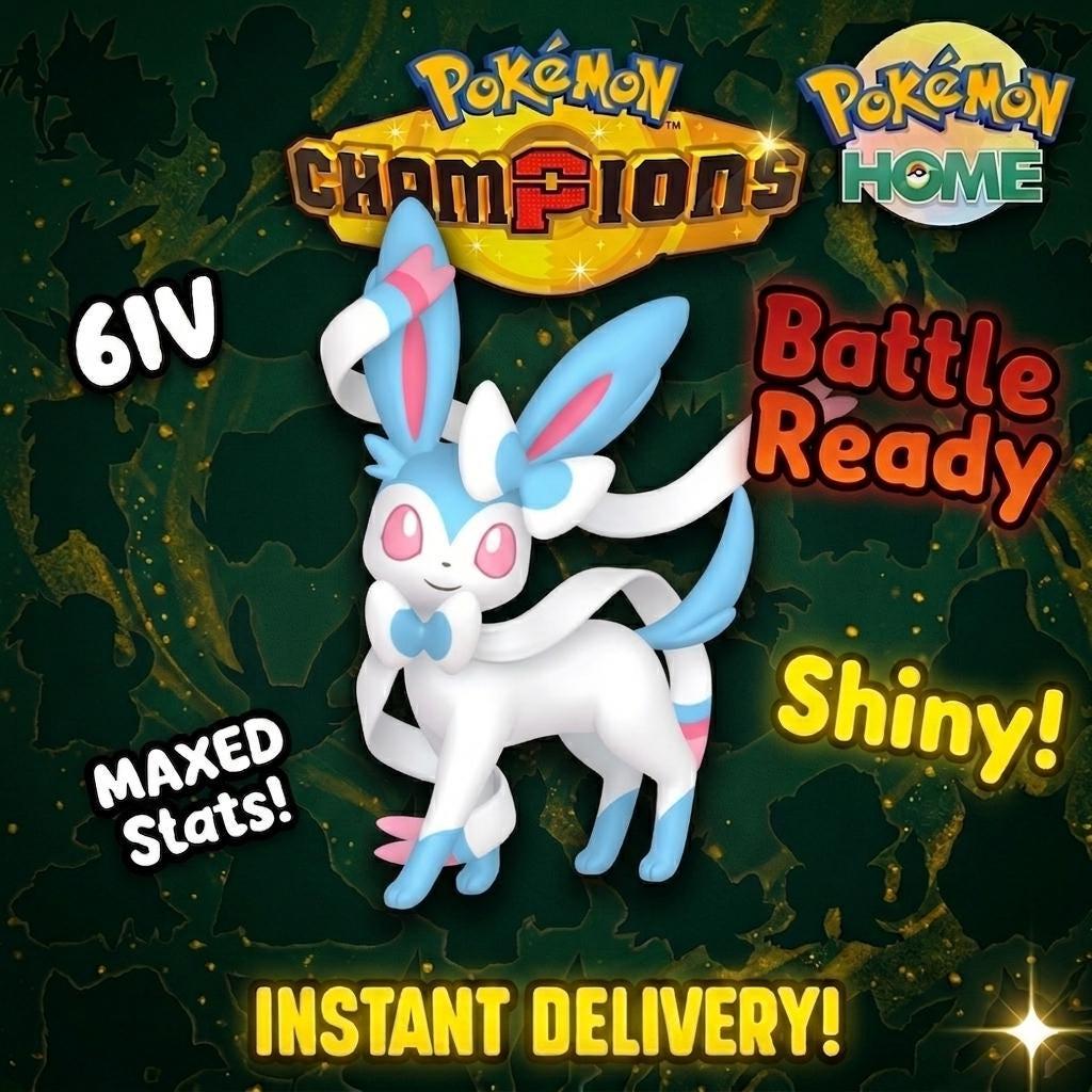 Shiny Sylveon Pokémon Champions 6IV Competitive Battle Ready – Champions Pokémon card photo