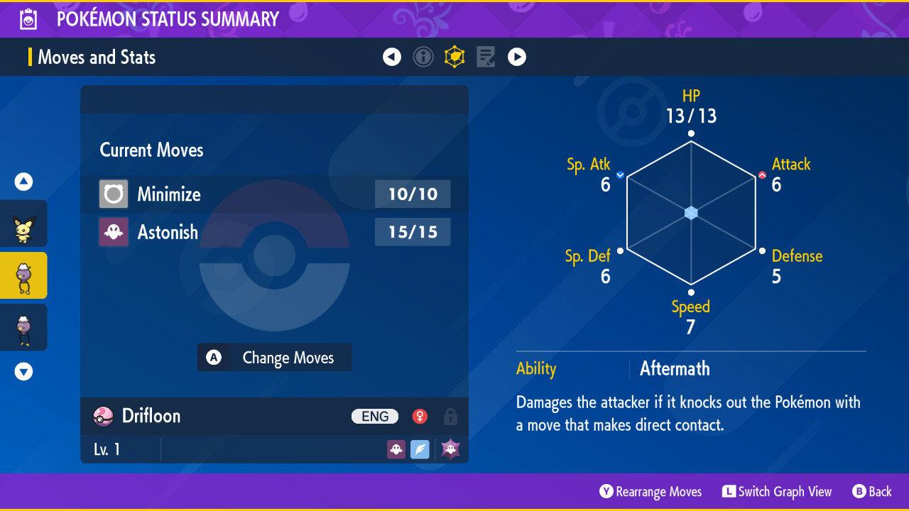 Shiny DRIFLOON Pokémon Scarlet Violet 6IV Competitive Battle Ready Pokémon card photo 2