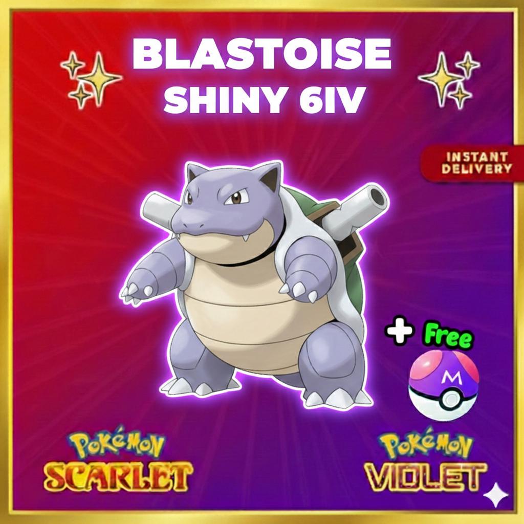 Shiny BLASTOISE Pokémon Scarlet and Violet 6IV Competitive Battle Ready – Scarlet & Violet Pokémon card photo