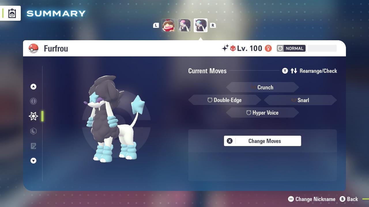 Foto de la carta Pokémon Shiny Alpha Furfrou Estrella Pokémon Leyendas ZA 6IV Listo para el Combate Competitivo 3