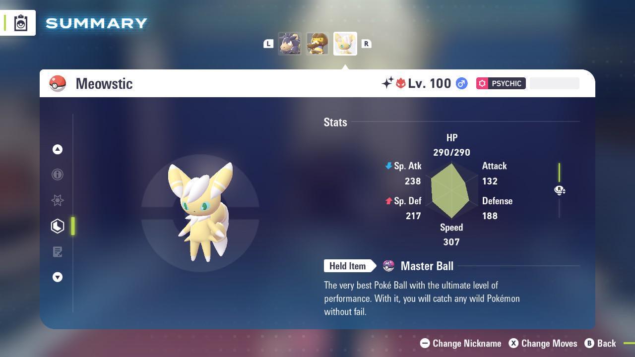 Shiny Alpha Meowstic Pokémon Legends ZA 6IV Competitive Battle Ready Pokémon card photo 2