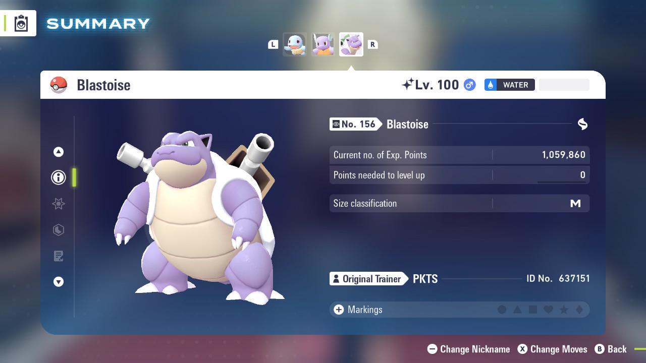 Foto de la carta Pokémon Shiny BLASTOISE Pokémon Legends ZA 6IV Competitivo Listo para la Batalla 3