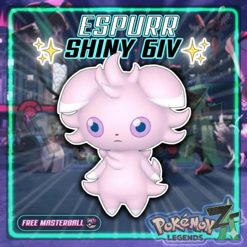 Shiny ESPURR Pokémon Legends ZA 6IV Competitive Battle Ready – Pokémon Legends Z-A Pokémon card photo