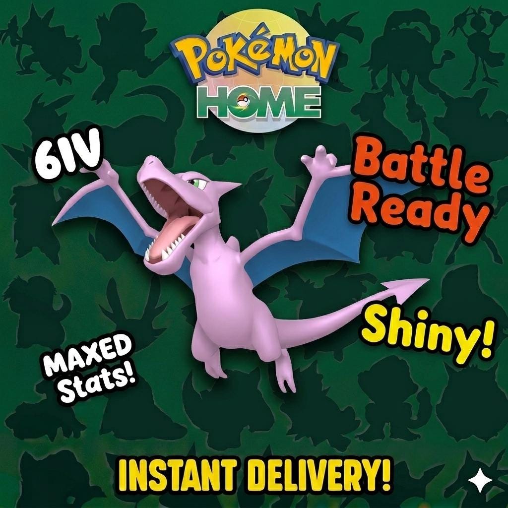 Shiny AERODACTYL Pokémon HOME 6IV Competitive Battle Ready – Pokémon HOME Transfers Pokémon card photo