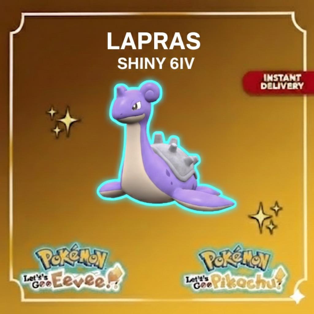 Shiny Lapras Lets Go Pikachu Eevee 6IV Competitive Battle Ready – Shiny Pokémon Pokémon card photo