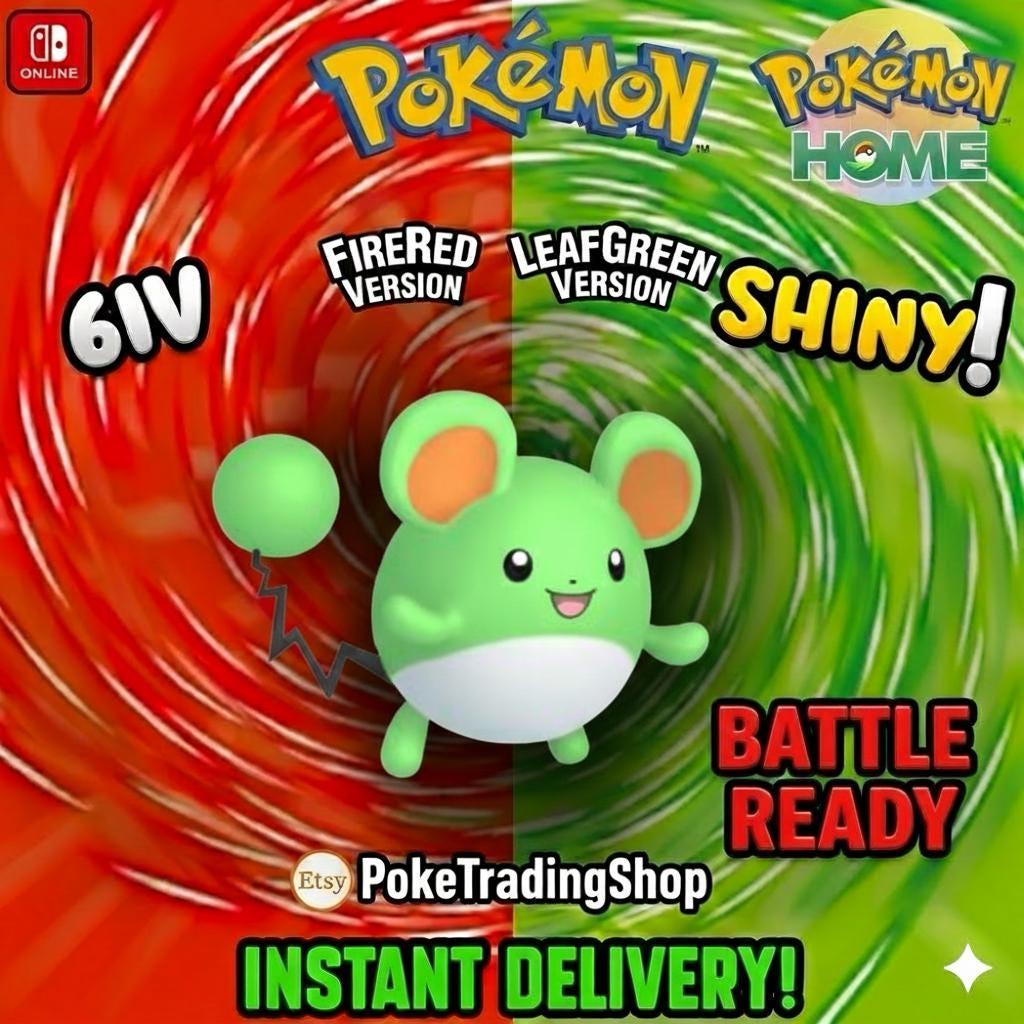 Foto de la carta Pokémon MARILL VARIOCROMÁTICO Pokémon Rojo Fuego Verde Hoja 6IV Competitivo Listo para la Batalla
