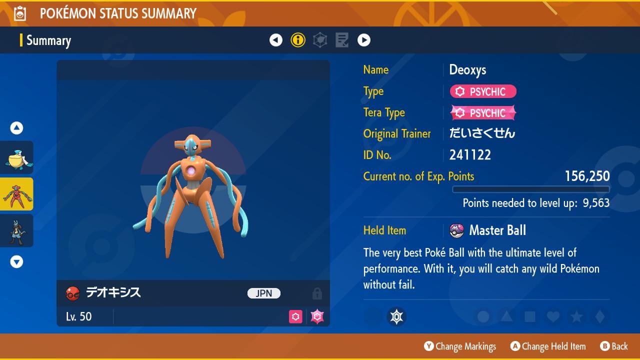 Shiny Event 241122 Japanese Deoxys Pokémon Legends ZA 6IV Competitive Battle Ready Legend ZA – Exclusive Event Pokémon Pokémon card photo