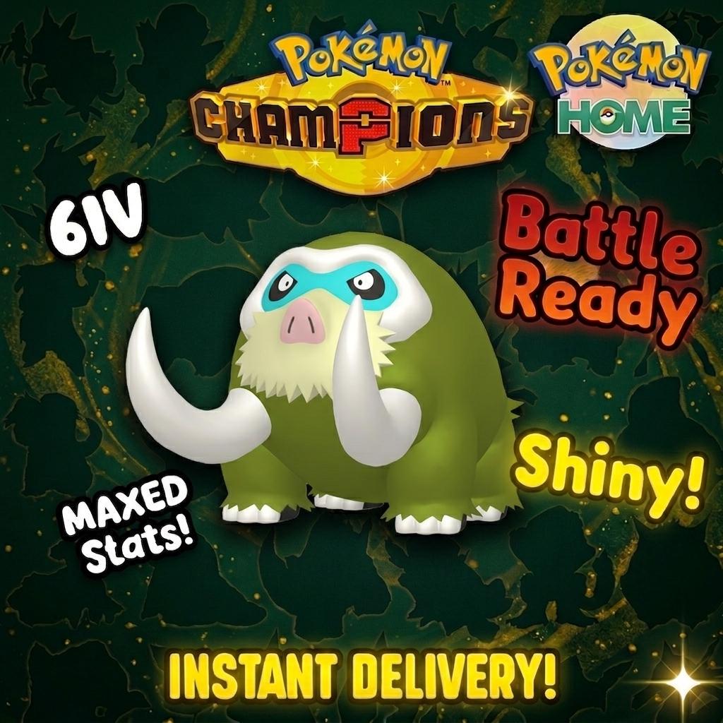 Shiny Mamoswine Pokémon Champions 6IV Competitive Battle Ready – Champions Pokémon card photo