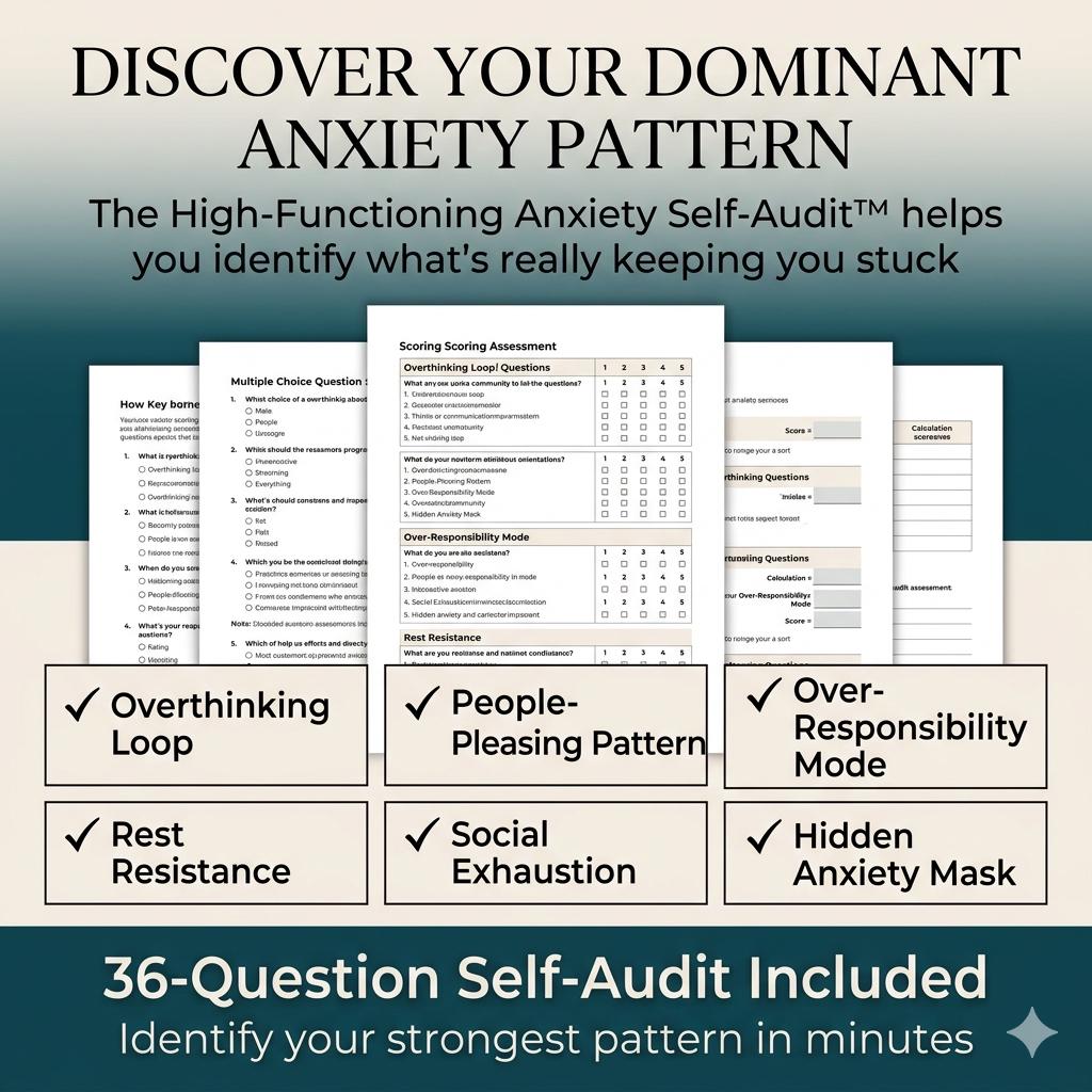 High Functioning Anxiety Workbook Self Audit Overthinking People Pleasing Boundaries PDF Pokémon card photo 6