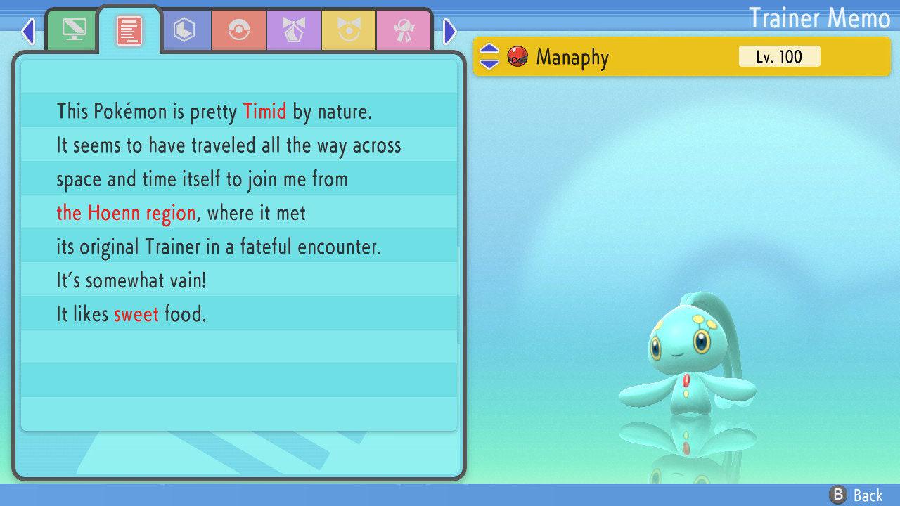 SHINY 6IV MANAPHY Pokémon Brilliant Diamond Shining Pearl Mythical Pokemon Competitive Battle Ready EVs Free Shiny Pokémon card photo 2