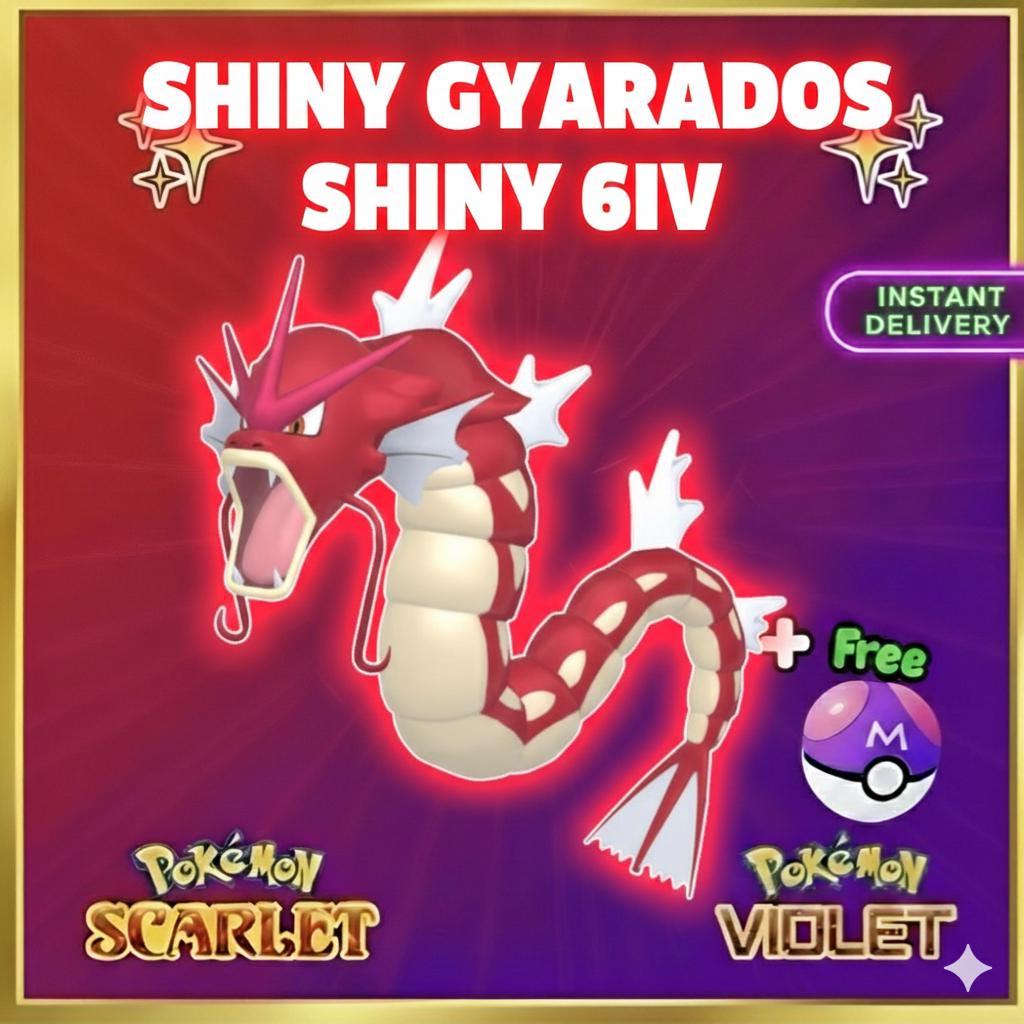 Shiny GYARADOS Pokémon Scarlet Violet 6IV Competitive Battle Ready – Scarlet & Violet Pokémon card photo
