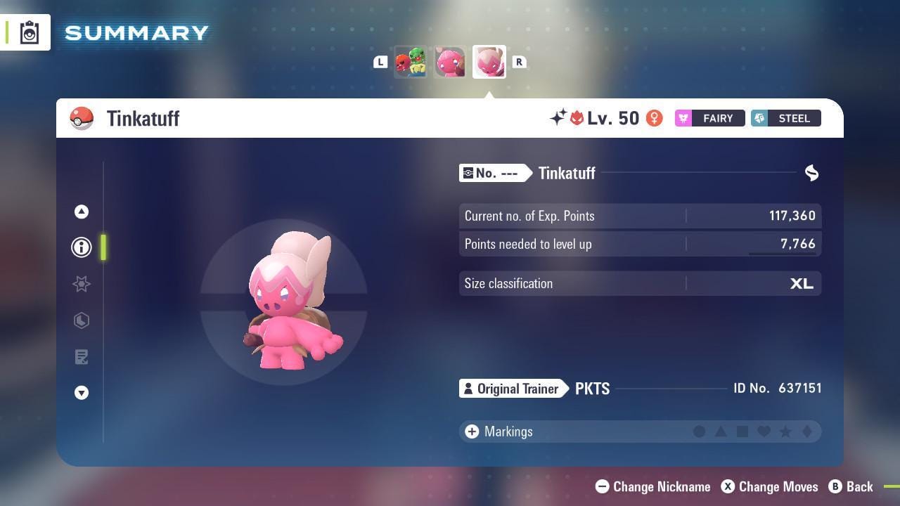 Shiny Alpha Tinkatuff Pokémon Legends ZA 6IV Competitive Battle Ready Pokémon card photo 3