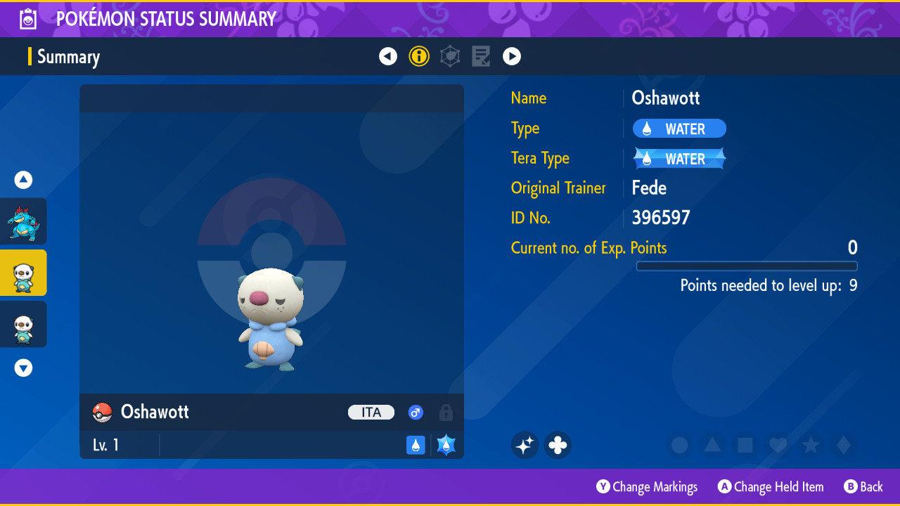 Shiny OSHAWOTT Pokémon Scarlet and Violet 6IV Competitive Battle Ready – Scarlet & Violet Pokémon card photo