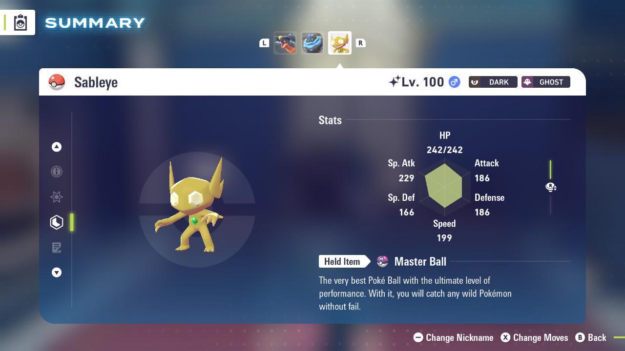 Shiny SABLEYE Pokémon Legends ZA 6IV Competitive Battle Ready Pokémon card photo