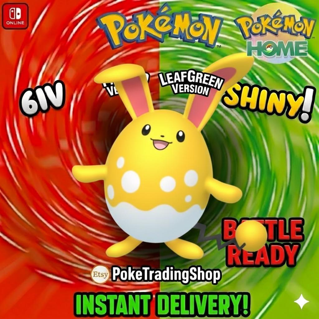 Foto de la carta Pokémon AZUMARILL SHINY Pokémon Rojo Fuego Verde Hoja 6IV listo para la batalla competitivo