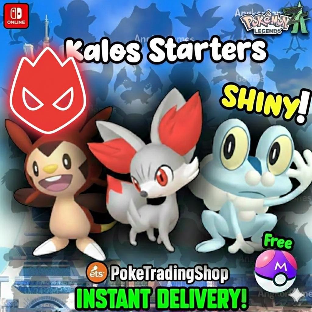 Pokemon ZA Alpha Starter Bundle Shiny 6IV 6IV Competitive Battle Ready – Pokémon Legends Z-A Pokémon card photo