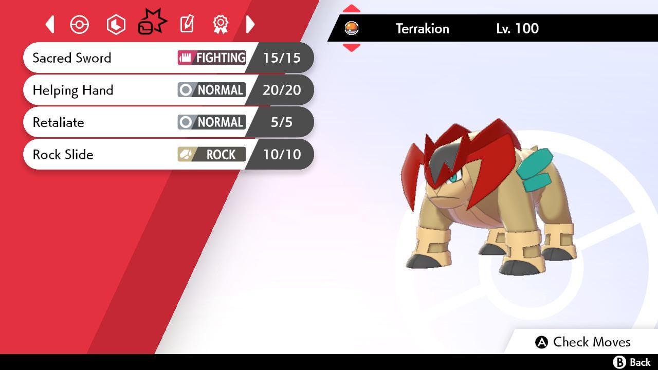 Shiny TERRAKION Pokemon Sword Shield 6IV Competitive Battle Ready Pokémon card photo 3