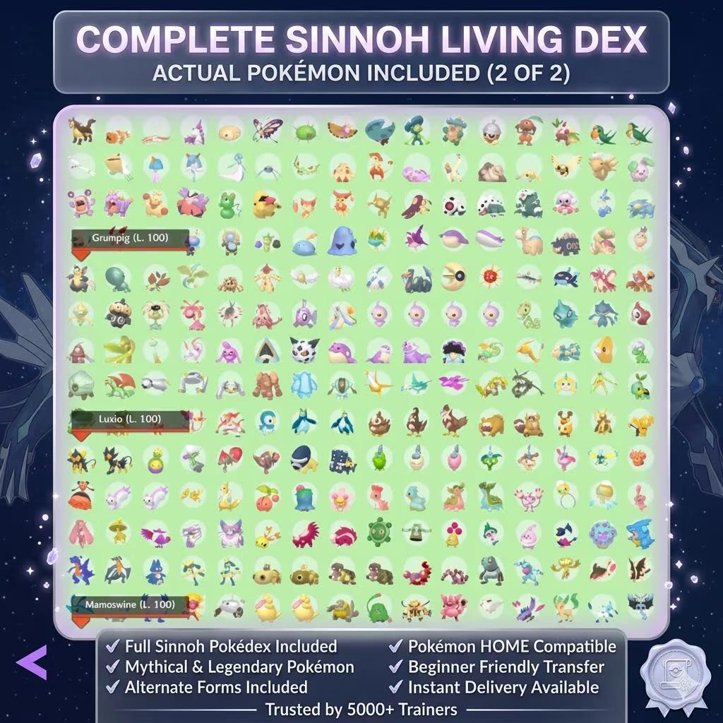 Complete Pokemon Brilliant Diamond Shining Pearl National Pokedex 550+ Pokemon Forms Unlock the Shiny Charm Finish Fast Pokémon card photo 5