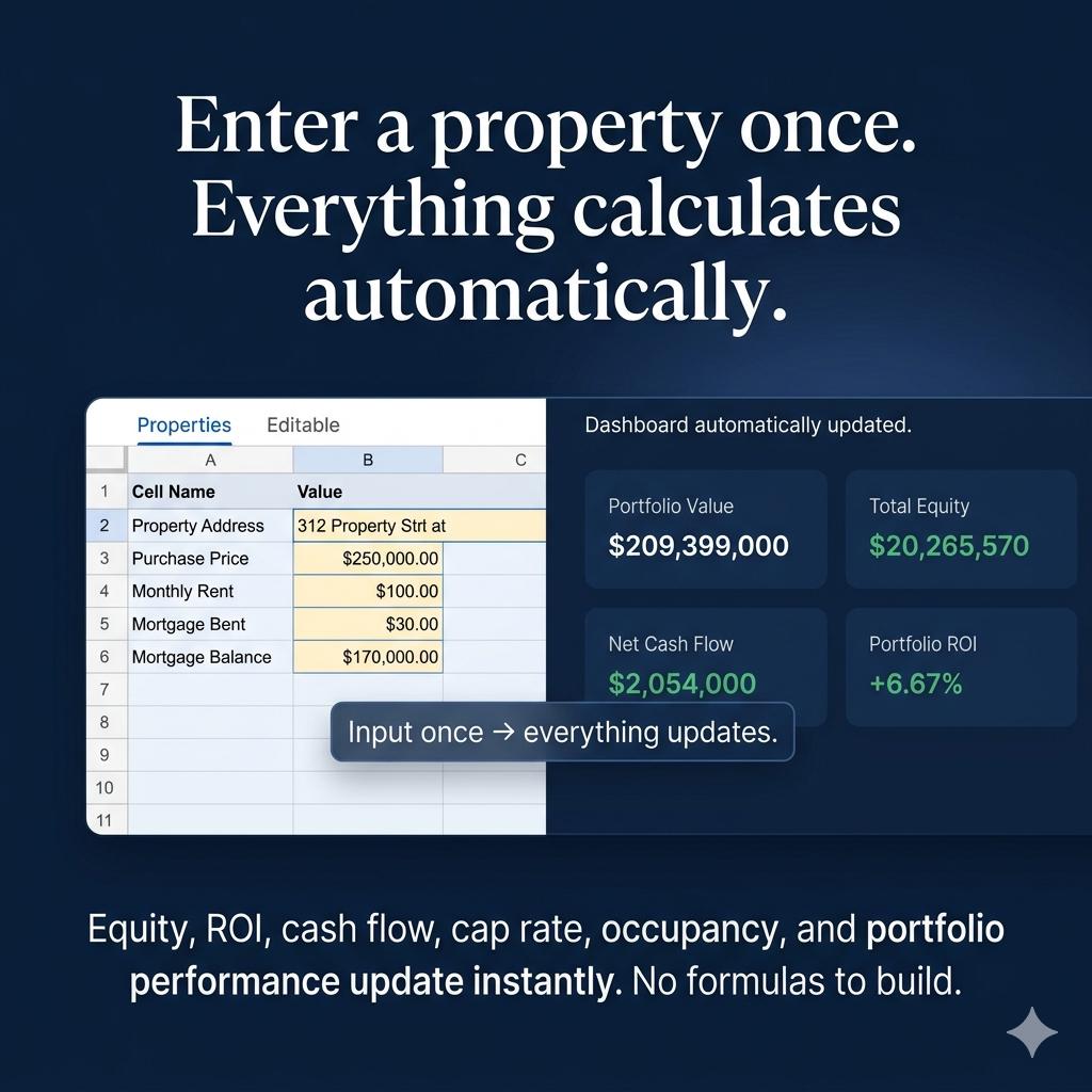 Rental Property Tracker Spreadsheet Landlord Income and Expense Cash Flow and ROI Dashboard for Real Estate Investors Google Sheets Excel Pokémon card photo 4