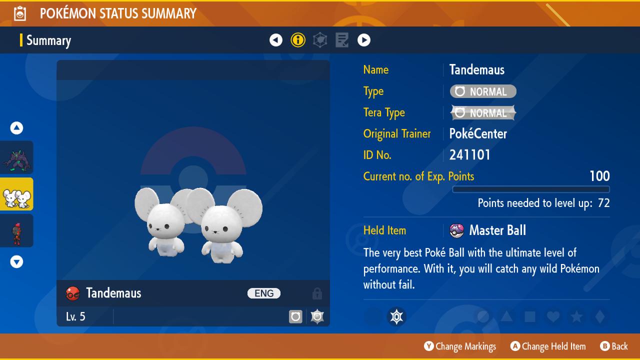Shiny Event Pokemon Center Birthday Tandemaus Pokémon Legends ZA 6IV Competitive Battle Ready – Exclusive Event Pokémon Pokémon card photo