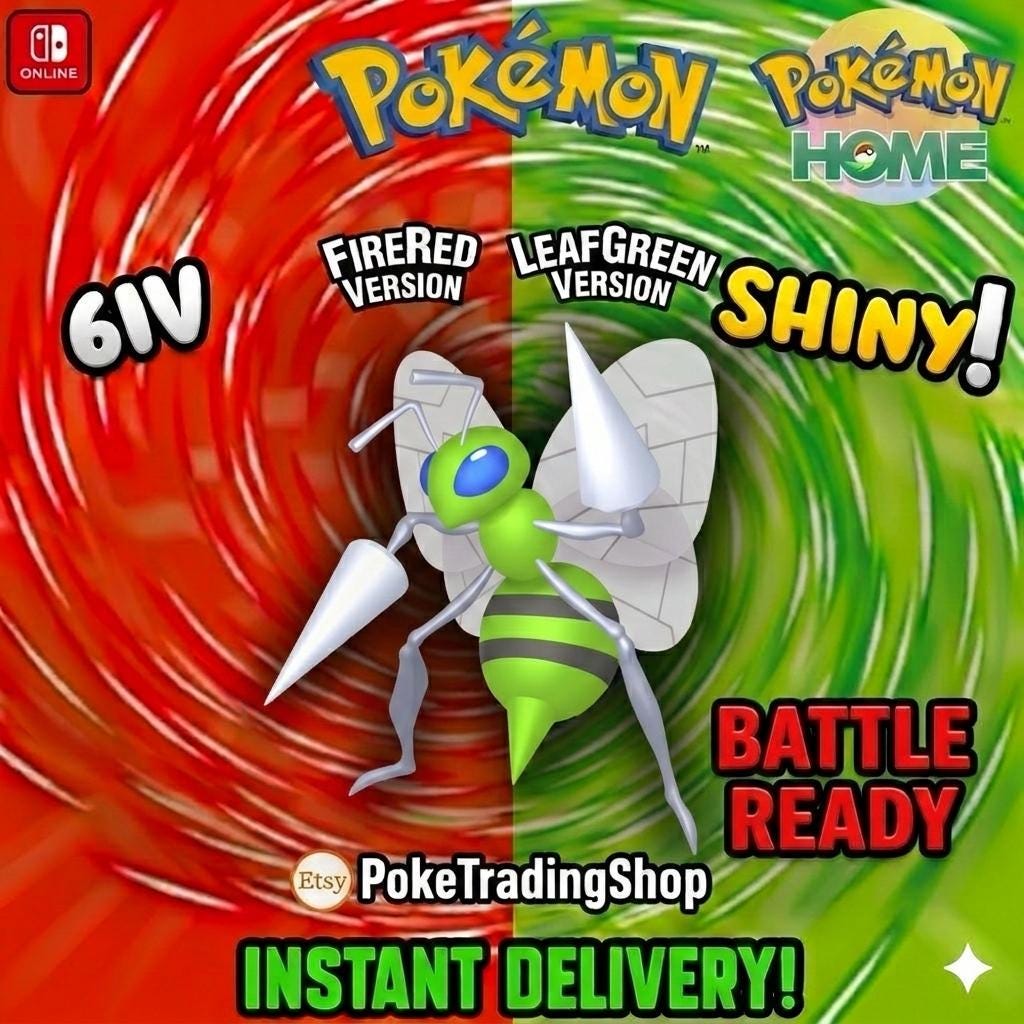 SHINY BEEDRILL Pokémon FireRed LeafGreen 6IV Competitive Battle Ready Pokémon card photo